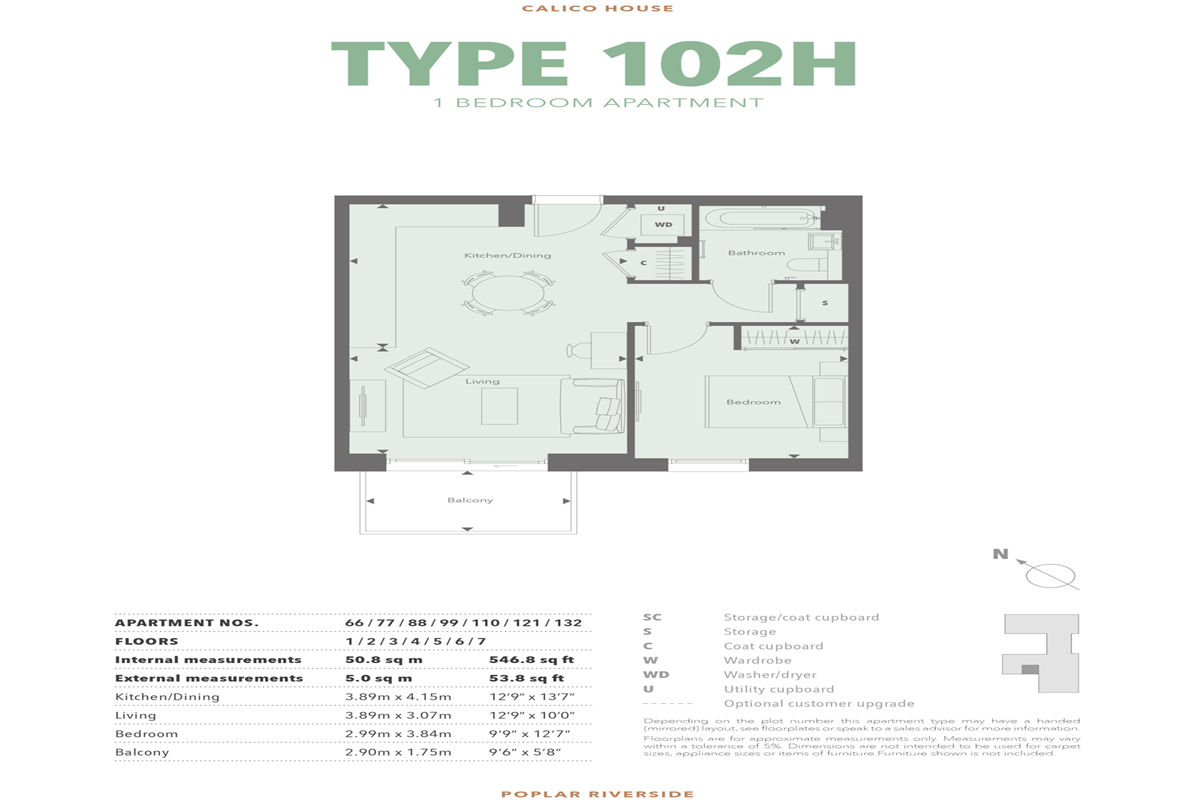 Type 102-H 1 Bed Apartment