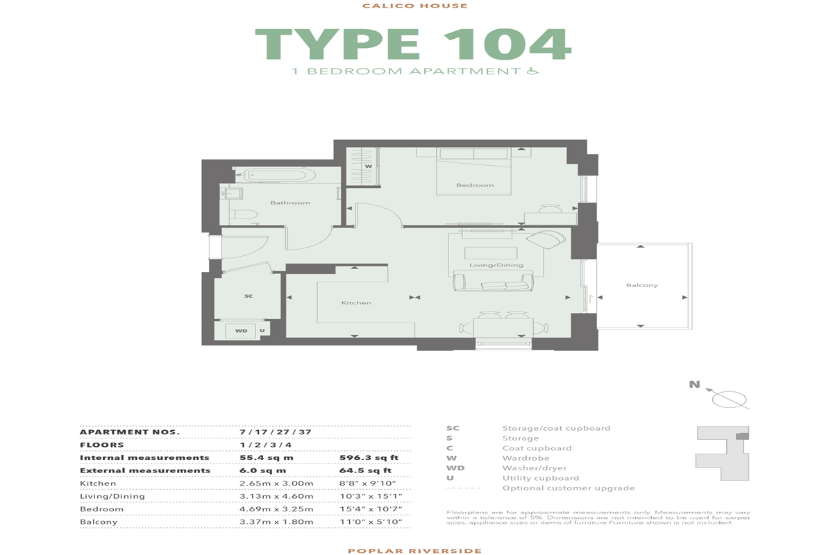 Type 104-WH 1 Bed Apartment