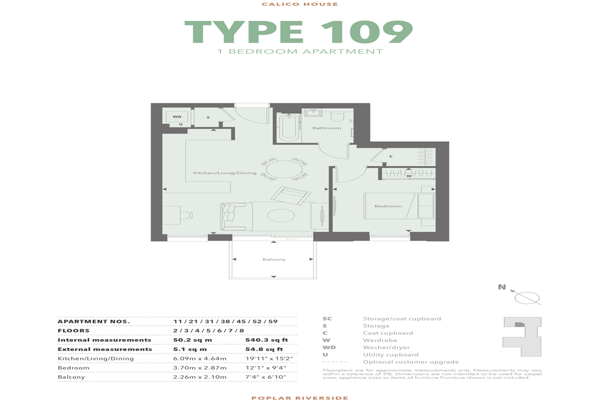 Type 109 1 Bed Apartment