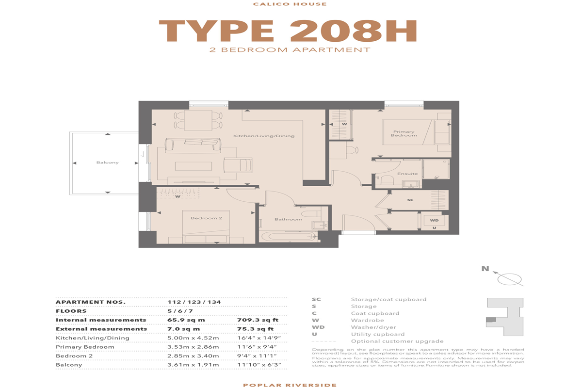 Type 208-H 2 Bed Apartment