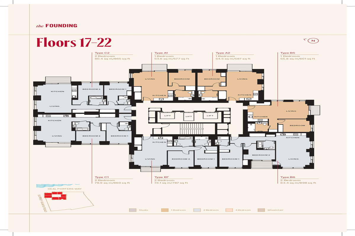 Floors 17 to 22